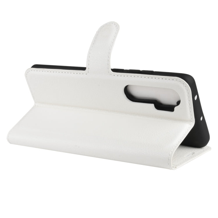White flip stand wallet phone case with holder and cutout for speaker and camera
