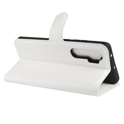 White flip stand wallet phone case with holder and cutout for speaker and camera