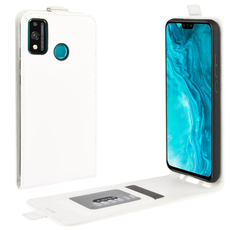White flip leather phone case for Huawei Honor 9X Lite with card slots and photo frame