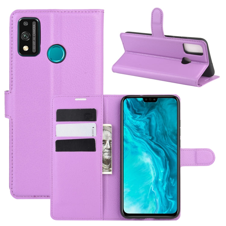 Purple flip phone case with card slots and stand for Huawei Honor 9X Lite