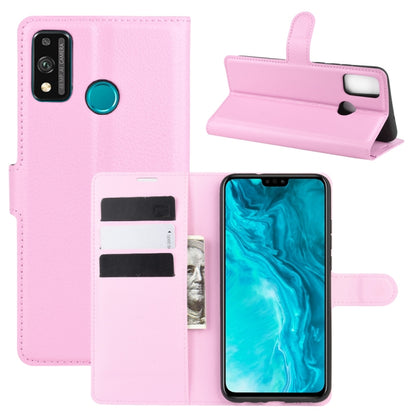 Pink flip phone case with card slots and stand for Huawei Honor 9X Lite