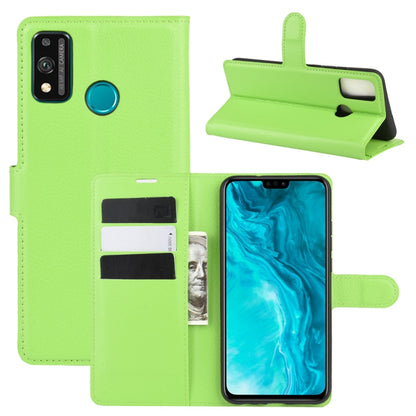 Green flip phone case with card slots and stand for Huawei Honor 9X Lite
