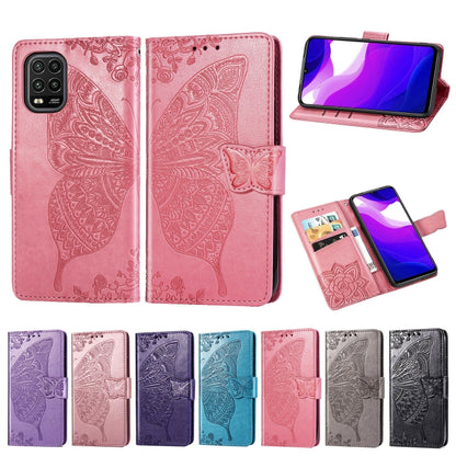 Pink and purple embossed butterfly flip leather phone cases with flip cover and card pocket