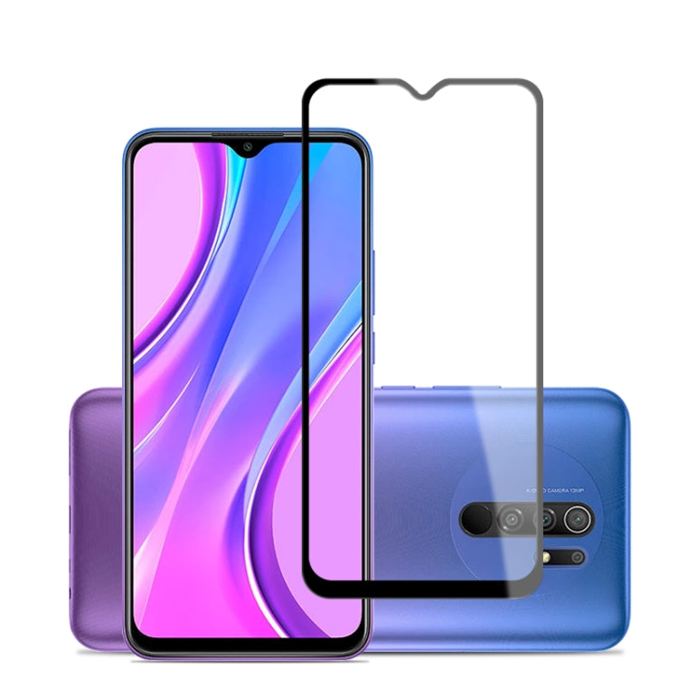 Full-glue tempered glass screen protector with alignment cutout, shown on two phones