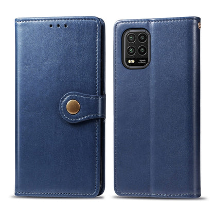 For Xiaomi Mi 10 Lite 5G Retro Solid Color Leather Buckle Phone Case with Lanyard & Photo Frame & Card Slot & Wallet & Stand Function, For Xiaomi Mi 10 Lite 5G