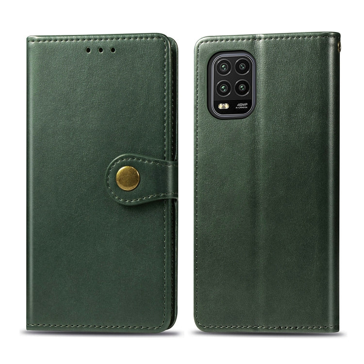 For Xiaomi Mi 10 Lite 5G Retro Solid Color Leather Buckle Phone Case with Lanyard & Photo Frame & Card Slot & Wallet & Stand Function, For Xiaomi Mi 10 Lite 5G