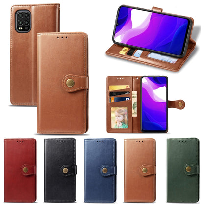 For Xiaomi Mi 10 Lite 5G Retro Solid Color Leather Buckle Phone Case with Lanyard & Photo Frame & Card Slot & Wallet & Stand Function, For Xiaomi Mi 10 Lite 5G