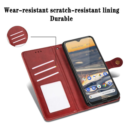 For Nokia 5.3 Retro Solid Color Leather Buckle Phone Case with Lanyard & Photo Frame & Card Slot & Wallet & Stand Function, For Nokia 5.3