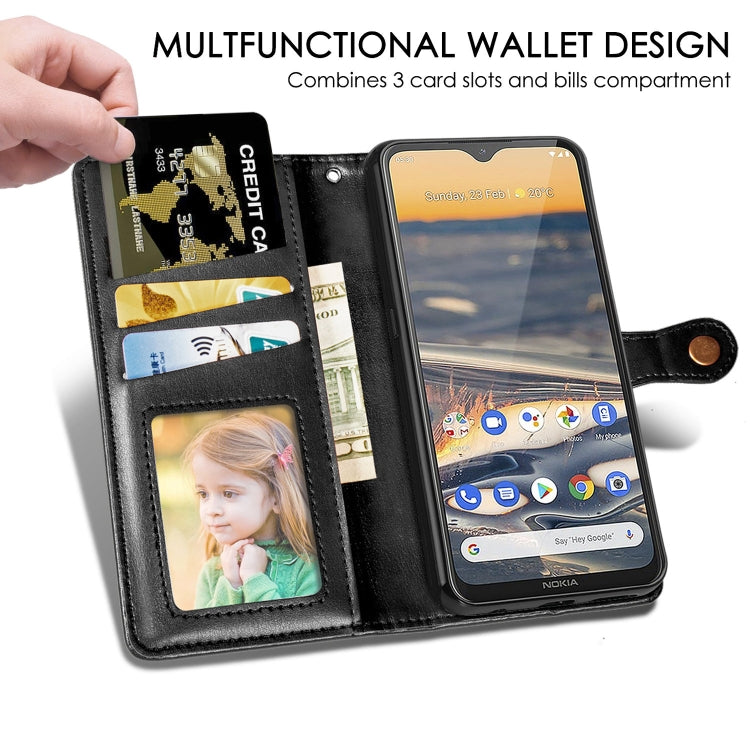 For Nokia 5.3 Retro Solid Color Leather Buckle Phone Case with Lanyard & Photo Frame & Card Slot & Wallet & Stand Function, For Nokia 5.3