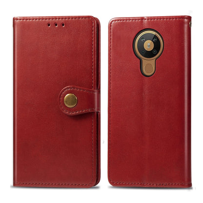 For Nokia 5.3 Retro Solid Color Leather Buckle Phone Case with Lanyard & Photo Frame & Card Slot & Wallet & Stand Function, For Nokia 5.3
