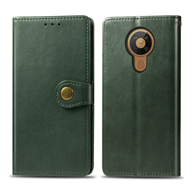 For Nokia 5.3 Retro Solid Color Leather Buckle Phone Case with Lanyard & Photo Frame & Card Slot & Wallet & Stand Function, For Nokia 5.3