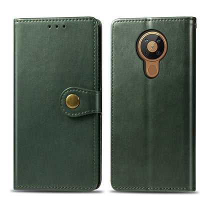For Nokia 5.3 Retro Solid Color Leather Buckle Phone Case with Lanyard & Photo Frame & Card Slot & Wallet & Stand Function, For Nokia 5.3