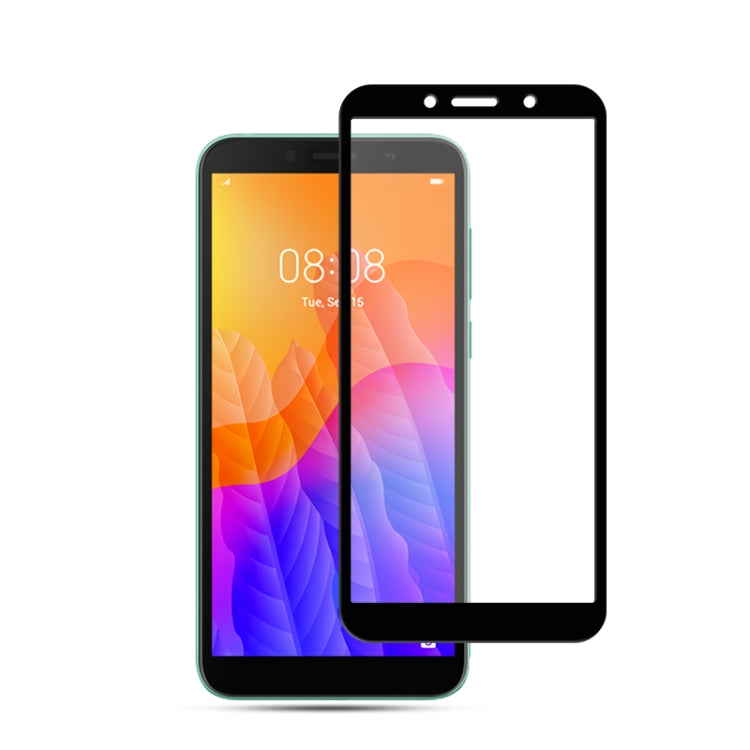 Tempered glass screen protector film for a Huawei Y5p, full-cover black edge