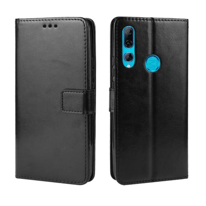 Black leather flip phone wallet case with card slots and holder for Huawei Y9 Prime (2019)