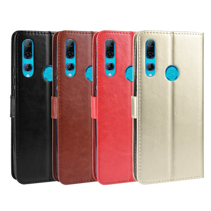 Assorted leather flip phone wallet cases in black, brown, red, and gold for Huawei Y9 Prime (2019)