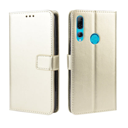 Cream flip leather phone case with card holder, camera cutouts, and circular photo window