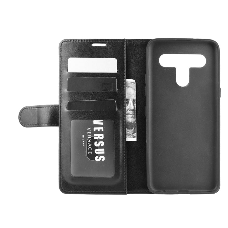 Black flip phone wallet case open view with card slots and protective phone back
