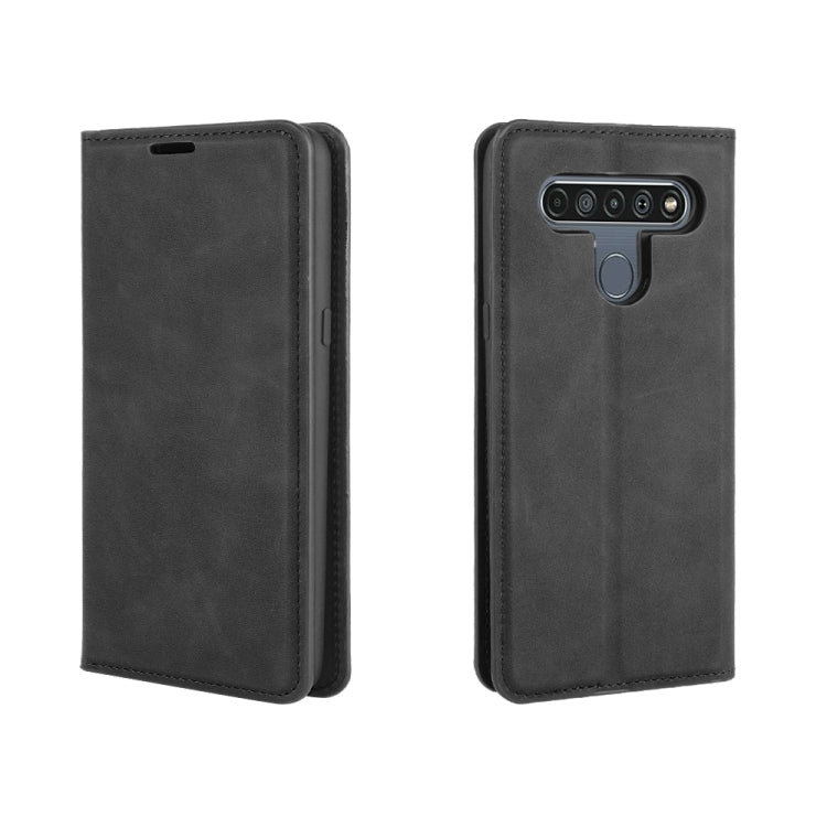 Black leather-look magnetic folio case front and back with camera cutout