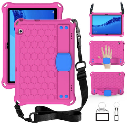 Honeycomb Design EVA + PC Material Four Corner Anti Falling Flat Protective Shell With Strap, For Huawei MediaPad T5 10.1, For Huawei Media M5 Lite 8.4/M6 8.4