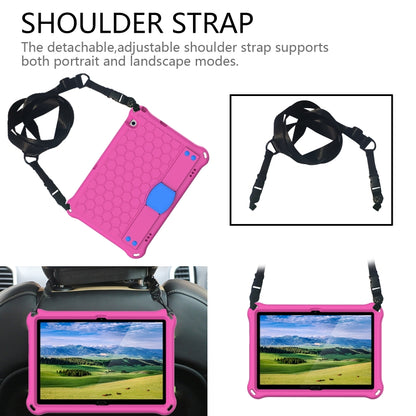 Honeycomb Design EVA + PC Material Four Corner Anti Falling Flat Protective Shell With Strap, For Huawei MediaPad T5 10.1, For Huawei Media M5 Lite 8.4/M6 8.4