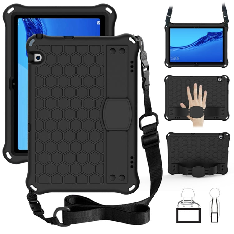 Honeycomb Design EVA + PC Material Four Corner Anti Falling Flat Protective Shell With Strap, For Huawei MediaPad T5 10.1, For Huawei Media M5 Lite 8.4/M6 8.4