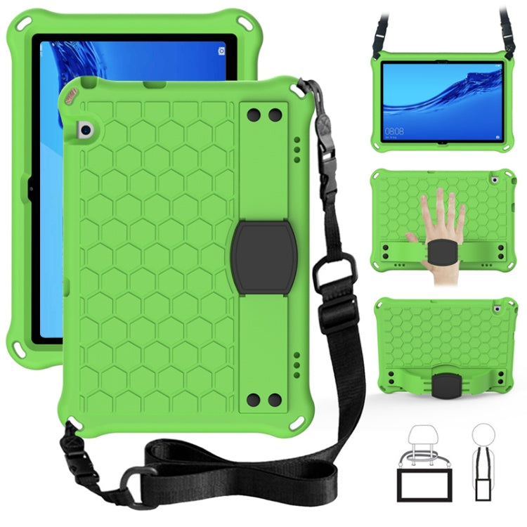 Honeycomb Design EVA + PC Material Four Corner Anti Falling Flat Protective Shell With Strap, For Huawei MediaPad T5 10.1, For Huawei Media M5 Lite 8.4/M6 8.4