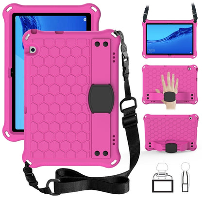 Honeycomb Design EVA + PC Material Four Corner Anti Falling Flat Protective Shell With Strap, For Huawei MediaPad T5 10.1, For Huawei Media M5 Lite 8.4/M6 8.4