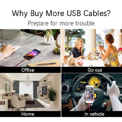 3 in 1 USB to 8 Pin + Type-C/USB-C + Micro USB Magnetic Metal Interface Nylon Braided Charging Cable, Length: 1m