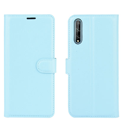 Light blue protective flip case with foldover closure and card holder flap