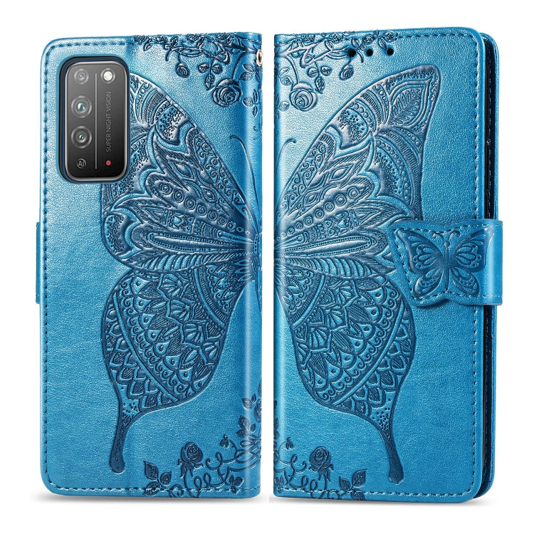 Butterfly Love Flower Embossed Horizontal Flip Leather Case with Bracket / Card Slot / Wallet / Lanyard, For Huawei Honor X10, For Huawei Y8P/ Enjoy 10S, For Huawei Y6P, For Xiaomi Redmi 10X Pro/10X, For OPPO A52/A72/A92