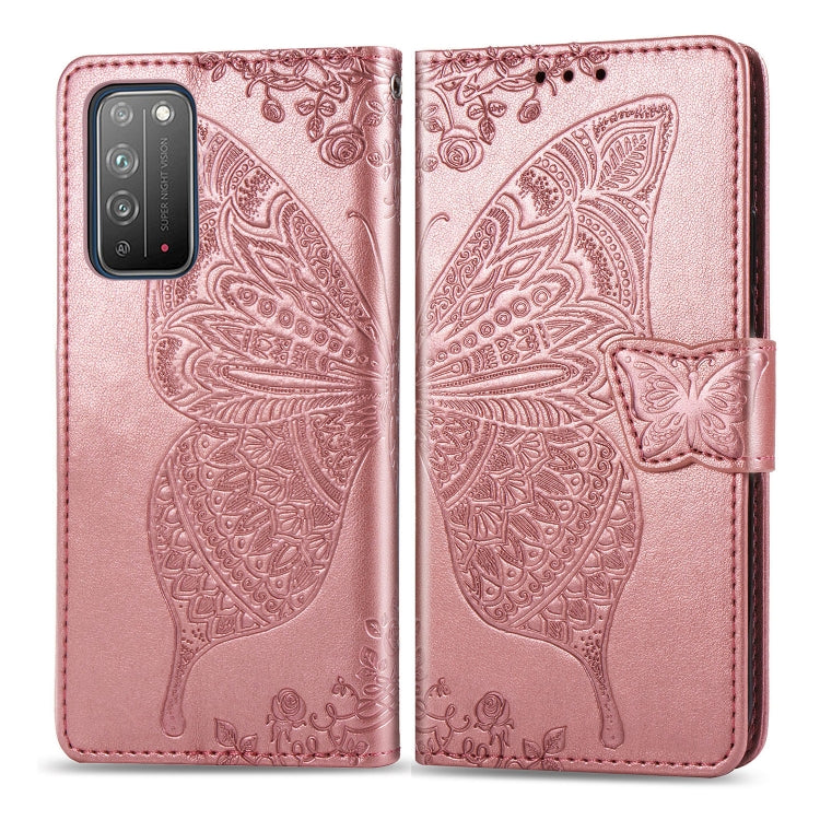 Butterfly Love Flower Embossed Horizontal Flip Leather Case with Bracket / Card Slot / Wallet / Lanyard, For Huawei Honor X10, For Huawei Y8P/ Enjoy 10S, For Huawei Y6P, For Xiaomi Redmi 10X Pro/10X, For OPPO A52/A72/A92