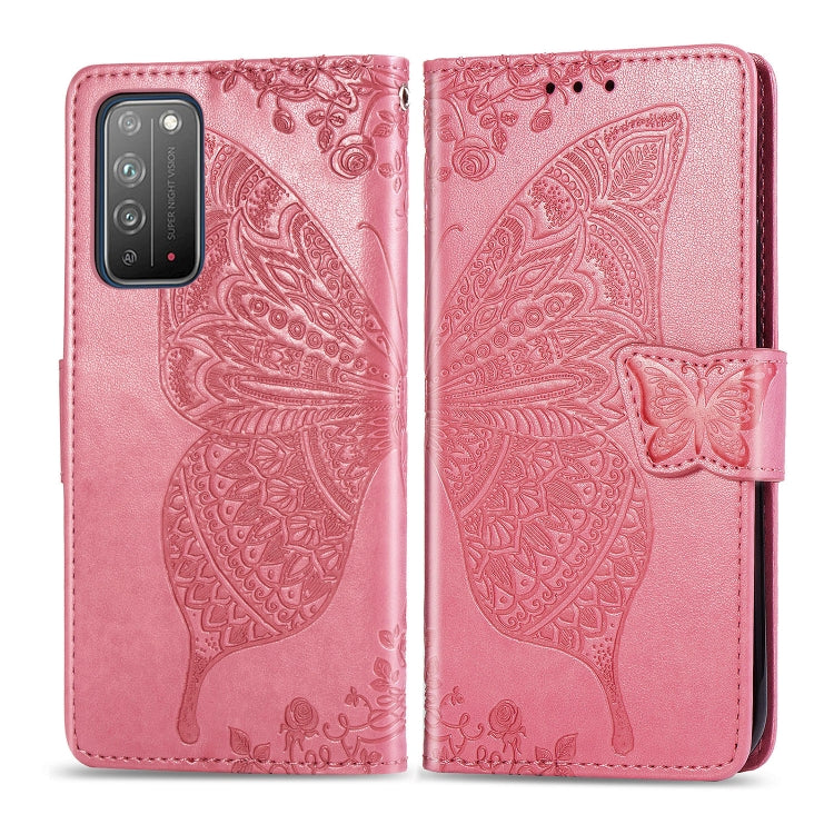 Butterfly Love Flower Embossed Horizontal Flip Leather Case with Bracket / Card Slot / Wallet / Lanyard, For Huawei Honor X10, For Huawei Y8P/ Enjoy 10S, For Huawei Y6P, For Xiaomi Redmi 10X Pro/10X, For OPPO A52/A72/A92