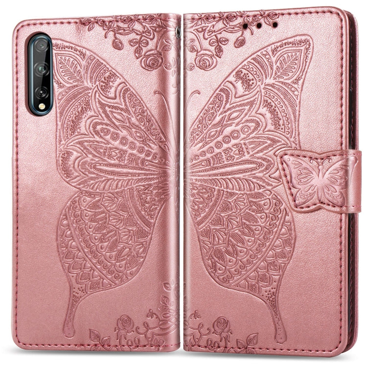 Butterfly Love Flower Embossed Horizontal Flip Leather Case with Bracket / Card Slot / Wallet / Lanyard, For Huawei Honor X10, For Huawei Y8P/ Enjoy 10S, For Huawei Y6P, For Xiaomi Redmi 10X Pro/10X, For OPPO A52/A72/A92
