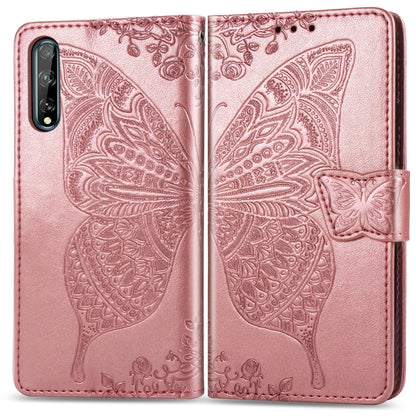Butterfly Love Flower Embossed Horizontal Flip Leather Case with Bracket / Card Slot / Wallet / Lanyard, For Huawei Honor X10, For Huawei Y8P/ Enjoy 10S, For Huawei Y6P, For Xiaomi Redmi 10X Pro/10X, For OPPO A52/A72/A92