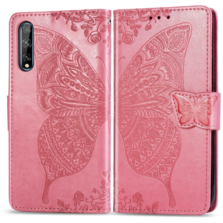 Butterfly Love Flower Embossed Horizontal Flip Leather Case with Bracket / Card Slot / Wallet / Lanyard, For Huawei Honor X10, For Huawei Y8P/ Enjoy 10S, For Huawei Y6P, For Xiaomi Redmi 10X Pro/10X, For OPPO A52/A72/A92