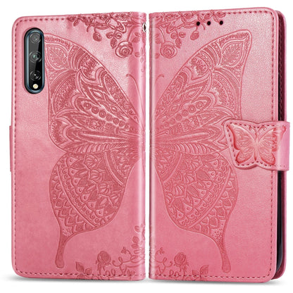 Butterfly Love Flower Embossed Horizontal Flip Leather Case with Bracket / Card Slot / Wallet / Lanyard, For Huawei Honor X10, For Huawei Y8P/ Enjoy 10S, For Huawei Y6P, For Xiaomi Redmi 10X Pro/10X, For OPPO A52/A72/A92