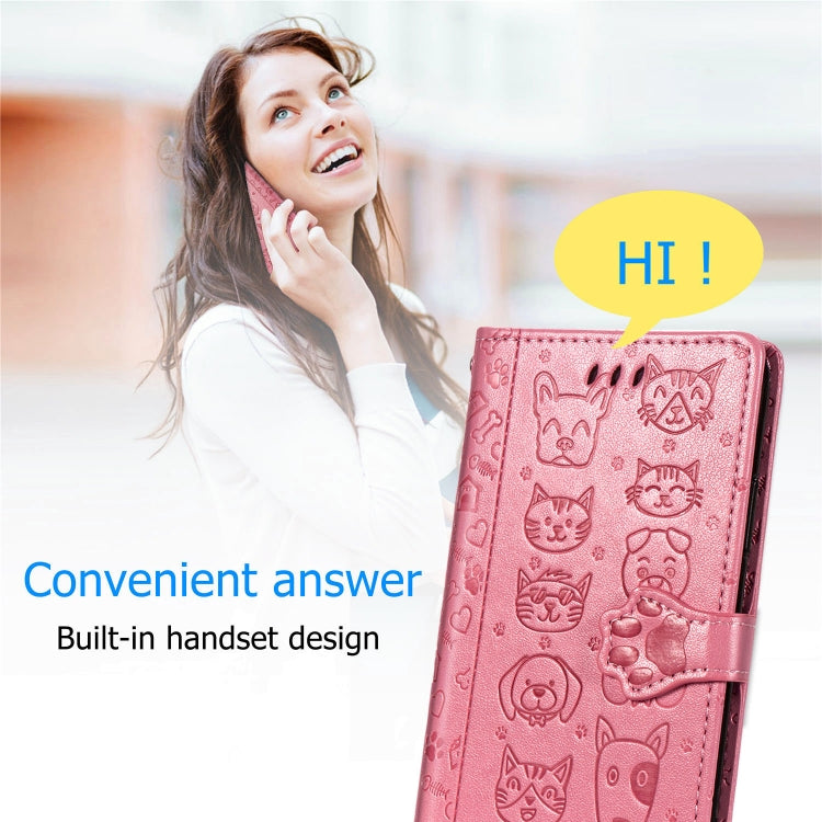 Cute Cat and Dog Embossed Horizontal Flip Leather Case with Bracket / Card Slot / Wallet / Lanyard, For Huawei Y8P/ Enjoy 10S, For Huawei Y6P, For Xiaomi  Redmi 10X Pro 5G/10X 5G, For OPPO A52/A72/A92