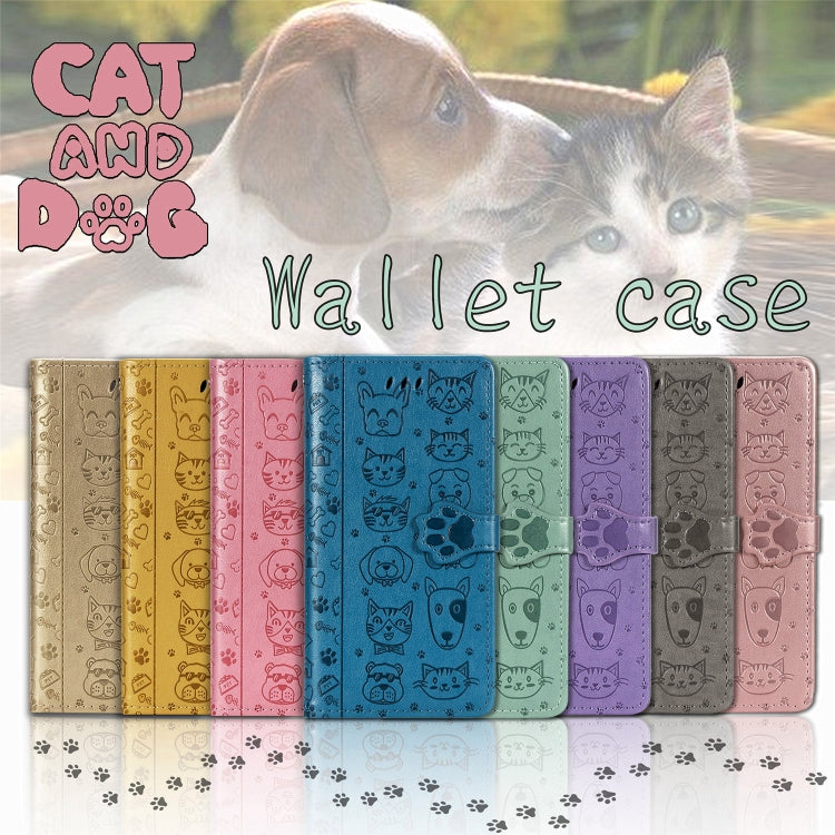 Cute Cat and Dog Embossed Horizontal Flip Leather Case with Bracket / Card Slot / Wallet / Lanyard, For Huawei Y8P/ Enjoy 10S, For Huawei Y6P, For Xiaomi  Redmi 10X Pro 5G/10X 5G, For OPPO A52/A72/A92