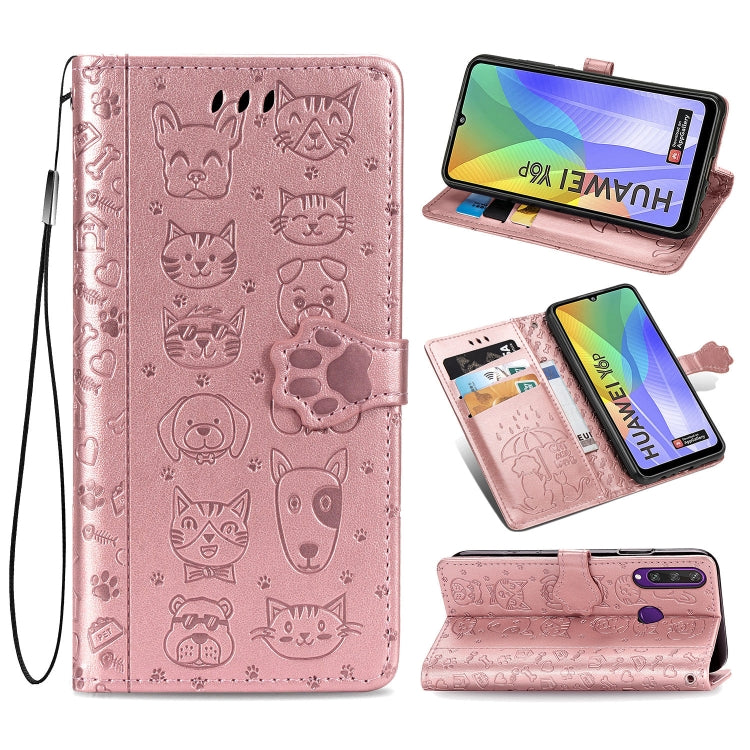 Cute Cat and Dog Embossed Horizontal Flip Leather Case with Bracket / Card Slot / Wallet / Lanyard, For Huawei Y8P/ Enjoy 10S, For Huawei Y6P, For Xiaomi  Redmi 10X Pro 5G/10X 5G, For OPPO A52/A72/A92