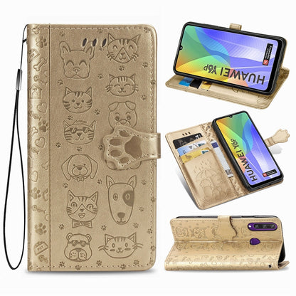 Cute Cat and Dog Embossed Horizontal Flip Leather Case with Bracket / Card Slot / Wallet / Lanyard, For Huawei Y8P/ Enjoy 10S, For Huawei Y6P, For Xiaomi  Redmi 10X Pro 5G/10X 5G, For OPPO A52/A72/A92