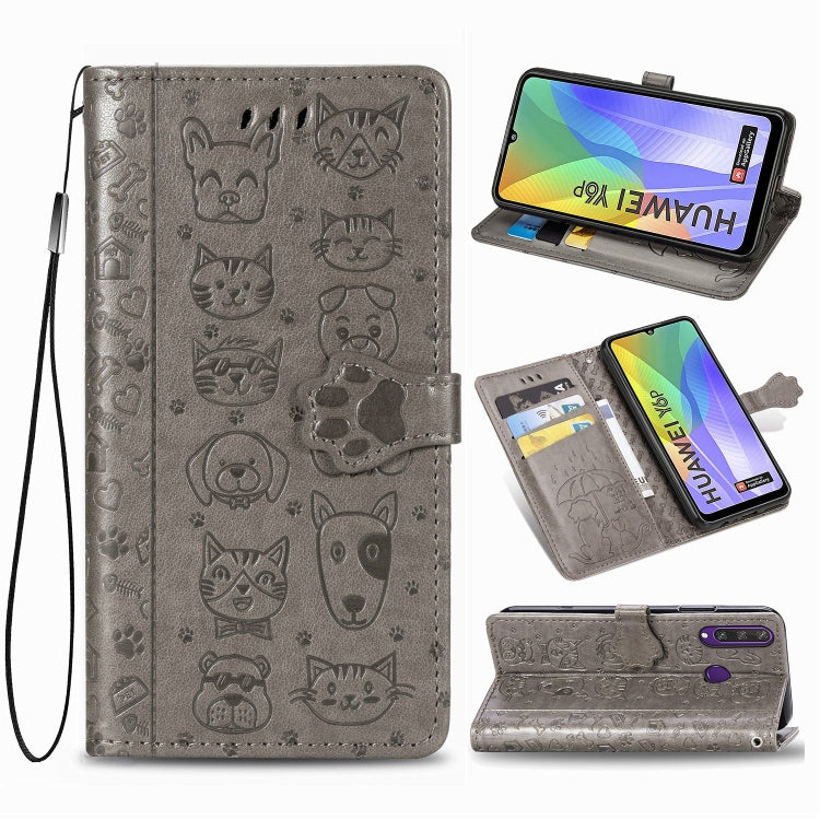Cute Cat and Dog Embossed Horizontal Flip Leather Case with Bracket / Card Slot / Wallet / Lanyard, For Huawei Y8P/ Enjoy 10S, For Huawei Y6P, For Xiaomi  Redmi 10X Pro 5G/10X 5G, For OPPO A52/A72/A92