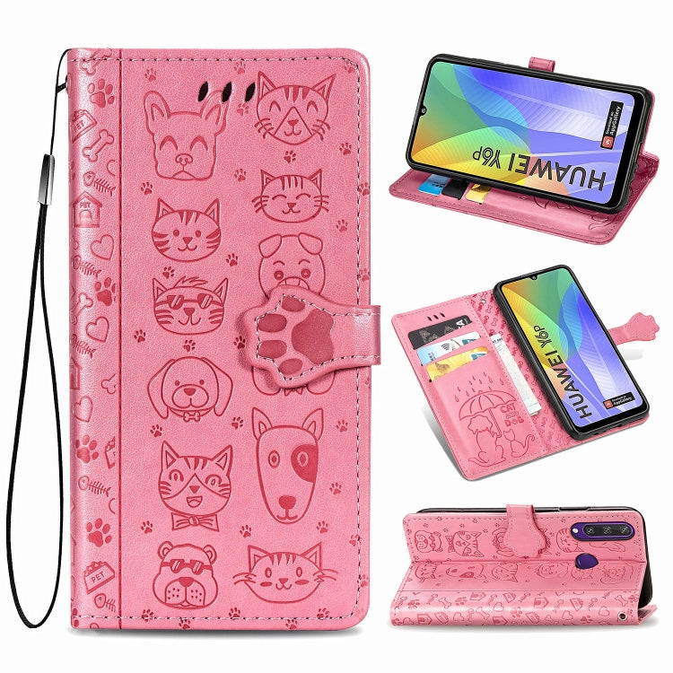 Cute Cat and Dog Embossed Horizontal Flip Leather Case with Bracket / Card Slot / Wallet / Lanyard, For Huawei Y8P/ Enjoy 10S, For Huawei Y6P, For Xiaomi  Redmi 10X Pro 5G/10X 5G, For OPPO A52/A72/A92