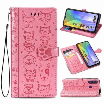 Cute Cat and Dog Embossed Horizontal Flip Leather Case with Bracket / Card Slot / Wallet / Lanyard, For Huawei Y8P/ Enjoy 10S, For Huawei Y6P, For Xiaomi  Redmi 10X Pro 5G/10X 5G, For OPPO A52/A72/A92