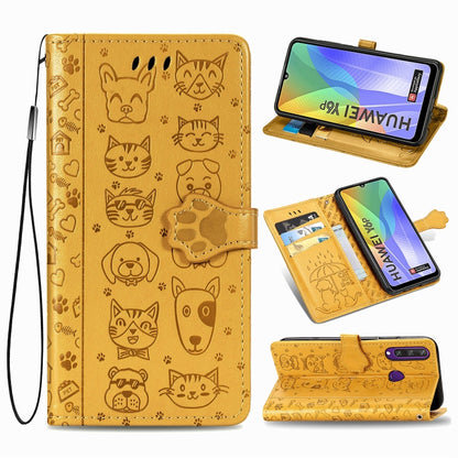 Cute Cat and Dog Embossed Horizontal Flip Leather Case with Bracket / Card Slot / Wallet / Lanyard, For Huawei Y8P/ Enjoy 10S, For Huawei Y6P, For Xiaomi  Redmi 10X Pro 5G/10X 5G, For OPPO A52/A72/A92