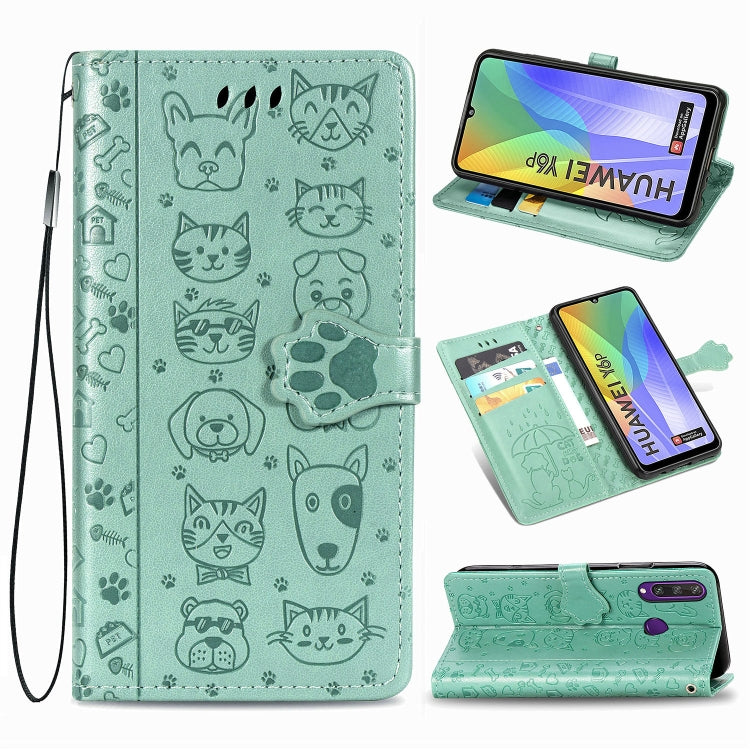 Cute Cat and Dog Embossed Horizontal Flip Leather Case with Bracket / Card Slot / Wallet / Lanyard, For Huawei Y8P/ Enjoy 10S, For Huawei Y6P, For Xiaomi  Redmi 10X Pro 5G/10X 5G, For OPPO A52/A72/A92