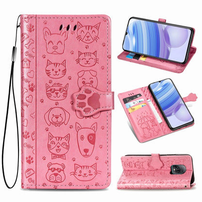 Cute Cat and Dog Embossed Horizontal Flip Leather Case with Bracket / Card Slot / Wallet / Lanyard, For Huawei Y8P/ Enjoy 10S, For Huawei Y6P, For Xiaomi  Redmi 10X Pro 5G/10X 5G, For OPPO A52/A72/A92