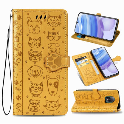 Cute Cat and Dog Embossed Horizontal Flip Leather Case with Bracket / Card Slot / Wallet / Lanyard, For Huawei Y8P/ Enjoy 10S, For Huawei Y6P, For Xiaomi  Redmi 10X Pro 5G/10X 5G, For OPPO A52/A72/A92