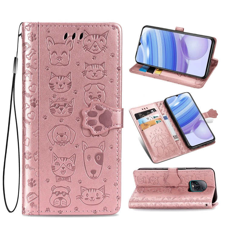 Cute Cat and Dog Embossed Horizontal Flip Leather Case with Bracket / Card Slot / Wallet / Lanyard, For Huawei Y8P/ Enjoy 10S, For Huawei Y6P, For Xiaomi  Redmi 10X Pro 5G/10X 5G, For OPPO A52/A72/A92