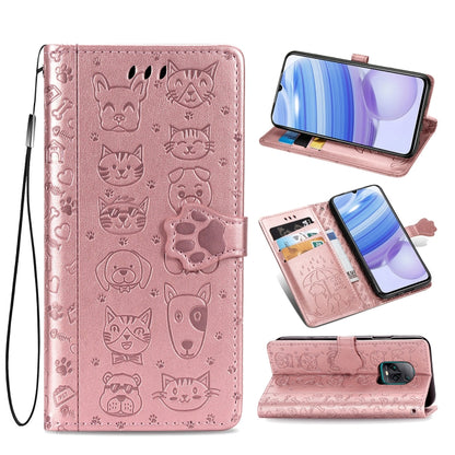 Cute Cat and Dog Embossed Horizontal Flip Leather Case with Bracket / Card Slot / Wallet / Lanyard, For Huawei Y8P/ Enjoy 10S, For Huawei Y6P, For Xiaomi  Redmi 10X Pro 5G/10X 5G, For OPPO A52/A72/A92