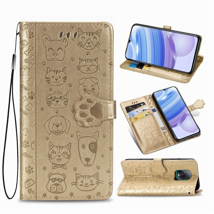 Cute Cat and Dog Embossed Horizontal Flip Leather Case with Bracket / Card Slot / Wallet / Lanyard, For Huawei Y8P/ Enjoy 10S, For Huawei Y6P, For Xiaomi  Redmi 10X Pro 5G/10X 5G, For OPPO A52/A72/A92